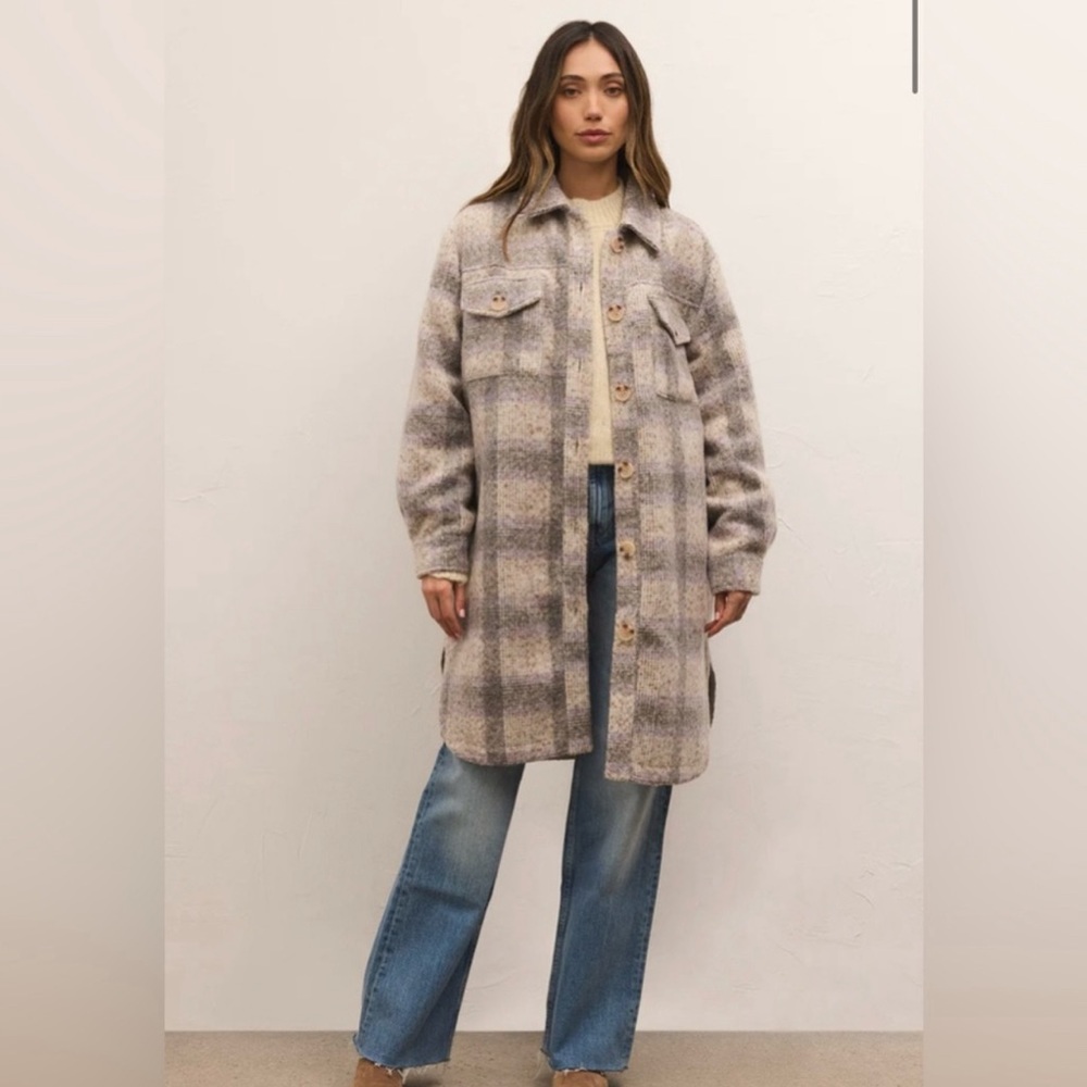 NWT Z SUPPLY SONOMA PLAID LONG JACKET